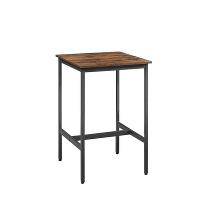 Industrial Style 3-Piece Bar Table Set, Rustic Brown and Black