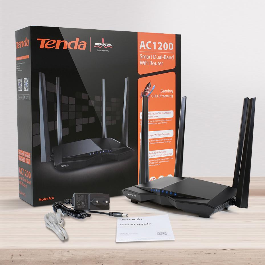 Tenda AC6 Dual-Band 11AC Wireless WiFi Router - 1200Mbps, Repeater, 2.4GHz/5GHz, APP Remote Control, US/EU Firmware, RU Customization - CALCUMART