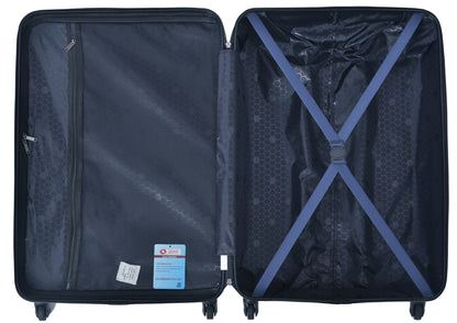 3-Piece ABS Lightweight Luggage Set — Spinner Wheels, TSA Lock, Navy (20"/24"/28")