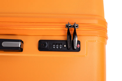 3-Piece Luggage Set — PC+ABS, 360-Degree Spinner Wheels, TSA Lock, Orange (20"/24"/28")