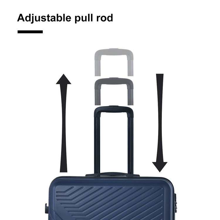 3-Piece ABS Lightweight Luggage Set — Spinner Wheels, TSA Lock, Navy (20"/24"/28")