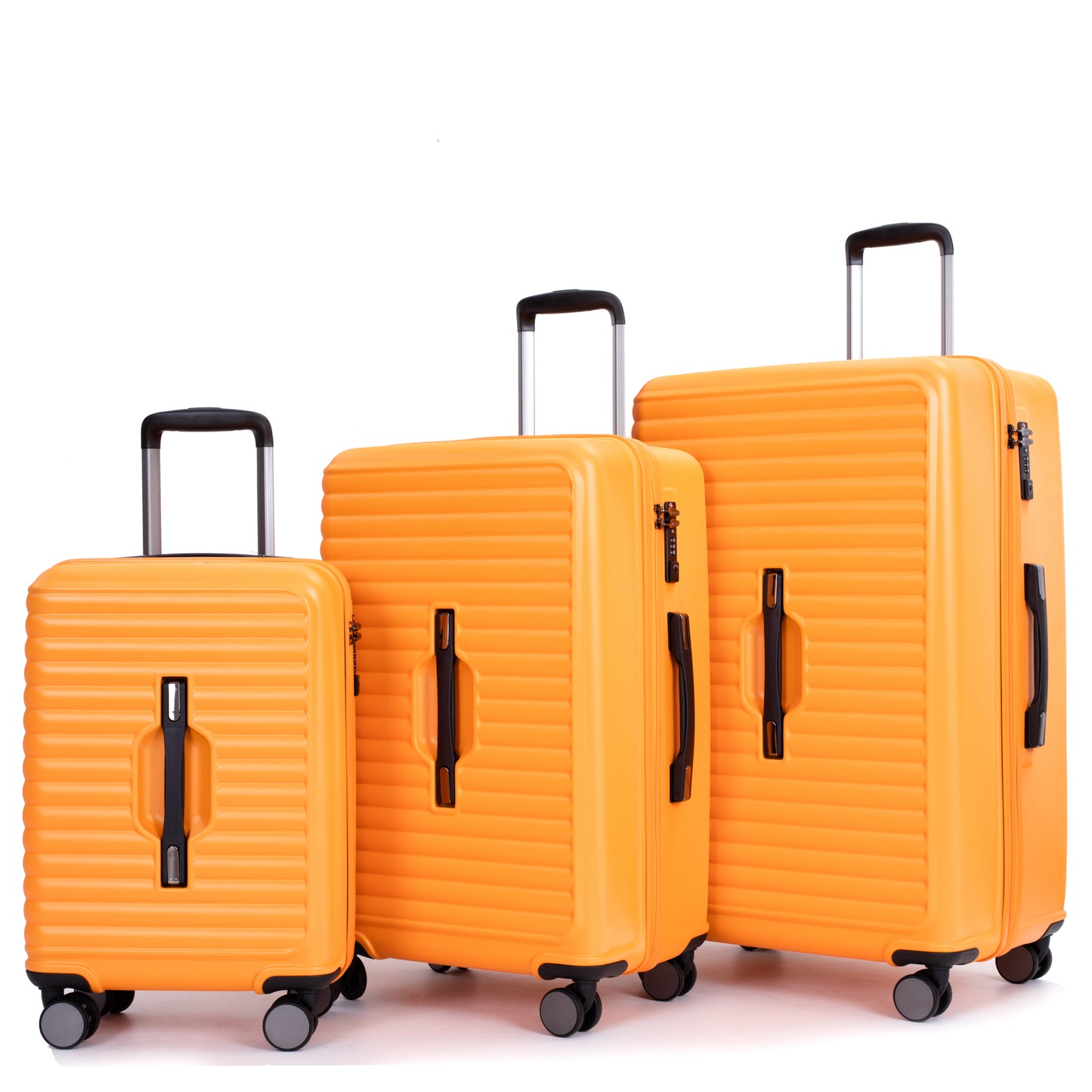 3-Piece Luggage Set — PC+ABS, 360-Degree Spinner Wheels, TSA Lock, Orange (20"/24"/28")