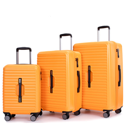 3-Piece Luggage Set — PC+ABS, 360-Degree Spinner Wheels, TSA Lock, Orange (20"/24"/28")