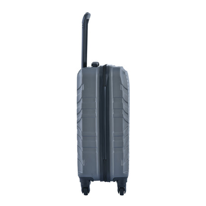 3-Piece ABS Lightweight Luggage Set — Spinner Wheels, TSA Lock, Gray (20"/24"/28")