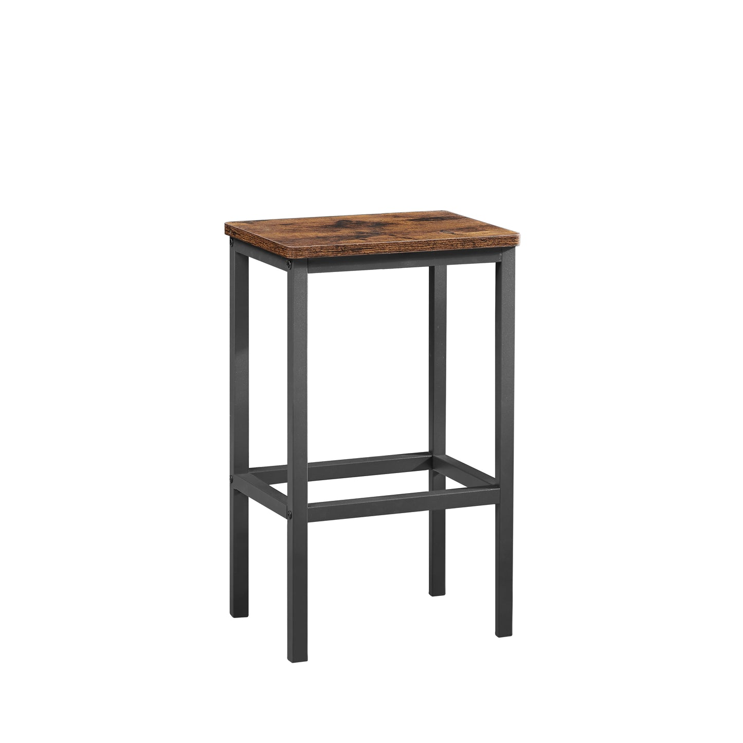 Industrial Style 3-Piece Bar Table Set, Rustic Brown and Black