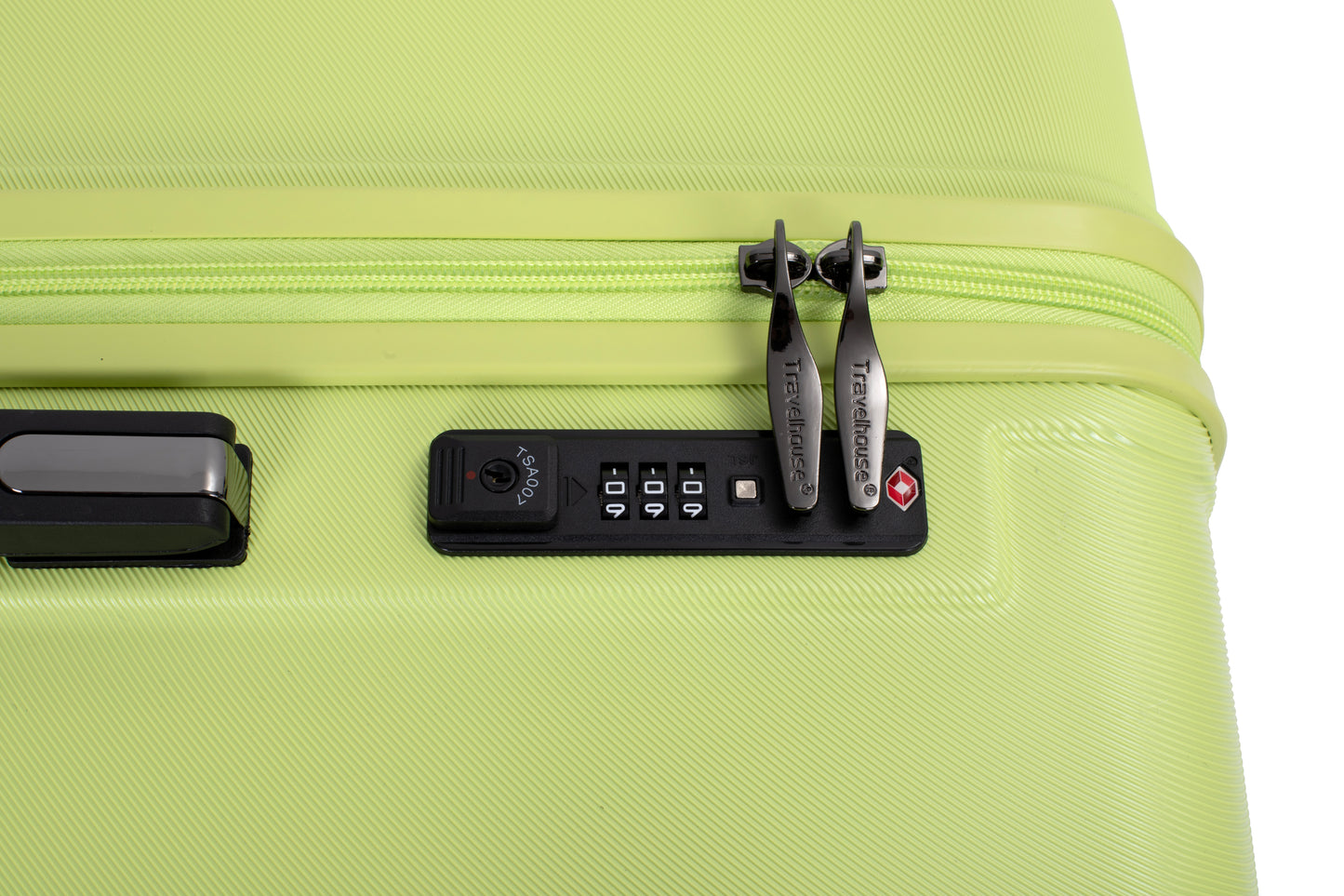 3-Piece Luggage Set — PC+ABS, 360-Degree Spinner Wheels, TSA Lock, Light Green (20"/24"/28")