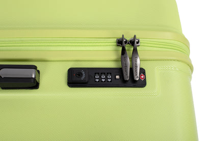 3-Piece Luggage Set — PC+ABS, 360-Degree Spinner Wheels, TSA Lock, Light Green (20"/24"/28")