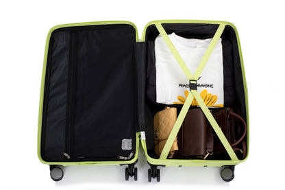 3-Piece Luggage Set — PC+ABS, 360-Degree Spinner Wheels, TSA Lock, Light Green (20"/24"/28")